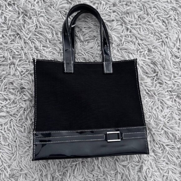 Cute Canvas Mini-Tote Bag in Black - Picture 1 of 9